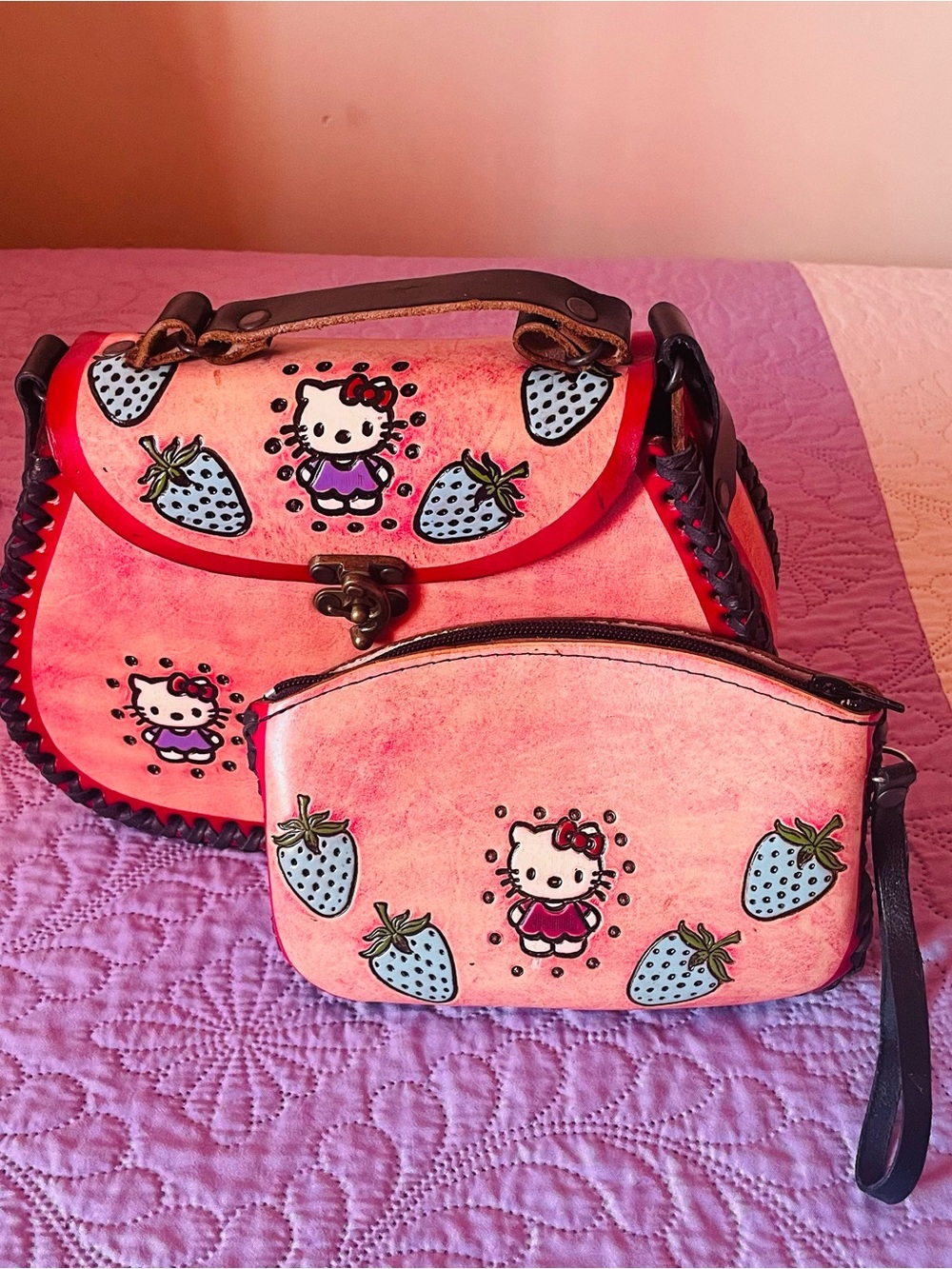 Hello Kitty Pink Strawberry Bag Duo
